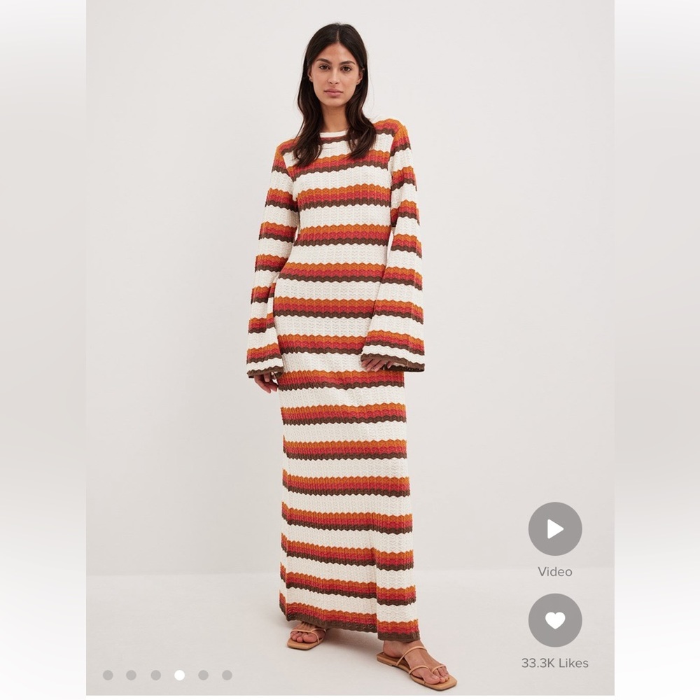 NA-KD striped knit dress